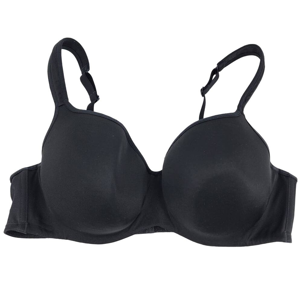 Cacique Black Lightly Lined Underwire Full Coverage Balconette Bra Size 42C